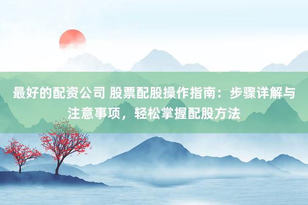 最好的配资公司 股票配股操作指南：步骤详解与注意事项，轻松掌握配股方法