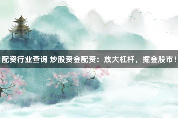 配资行业查询 炒股资金配资：放大杠杆，掘金股市！