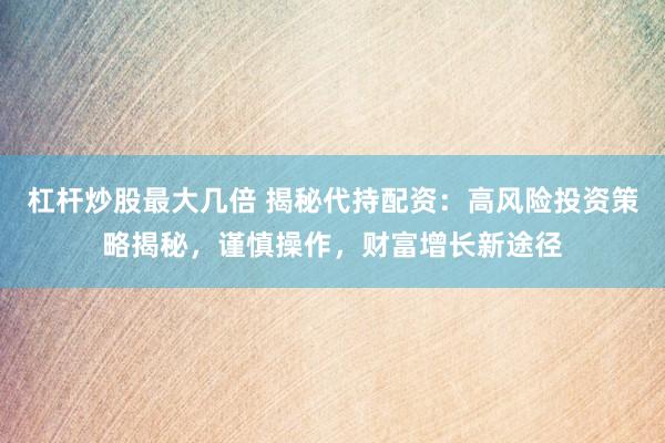 杠杆炒股最大几倍 揭秘代持配资：高风险投资策略揭秘，谨慎操作，财富增长新途径