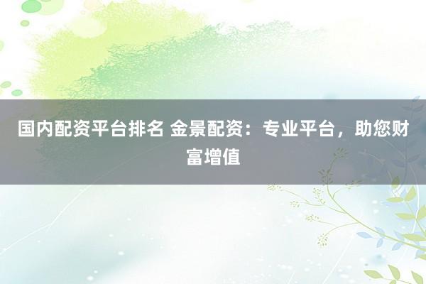 国内配资平台排名 金景配资：专业平台，助您财富增值