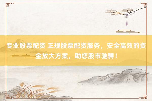 专业股票配资 正规股票配资服务，安全高效的资金放大方案，助您股市驰骋！