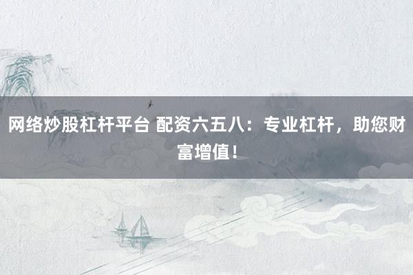 网络炒股杠杆平台 配资六五八：专业杠杆，助您财富增值！