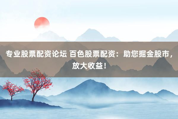 专业股票配资论坛 百色股票配资：助您掘金股市，放大收益！