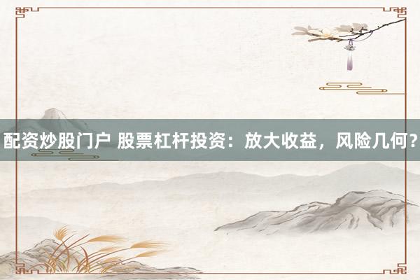 配资炒股门户 股票杠杆投资：放大收益，风险几何？
