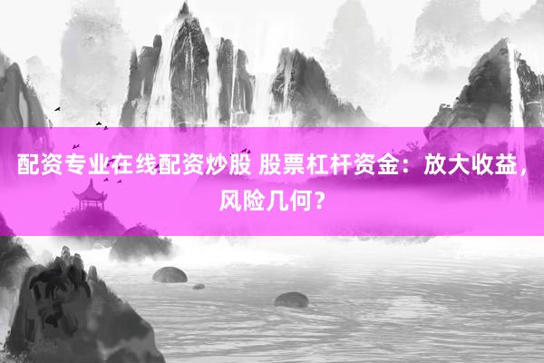 配资专业在线配资炒股 股票杠杆资金：放大收益，风险几何？