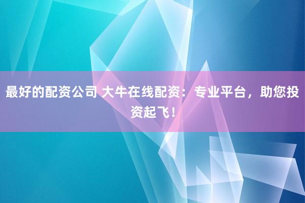 最好的配资公司 大牛在线配资：专业平台，助您投资起飞！