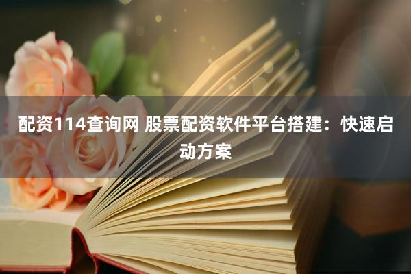 配资114查询网 股票配资软件平台搭建：快速启动方案