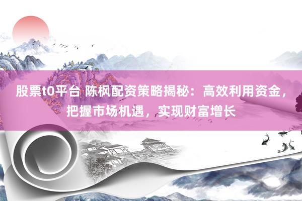 股票t0平台 陈枫配资策略揭秘：高效利用资金，把握市场机遇，实现财富增长