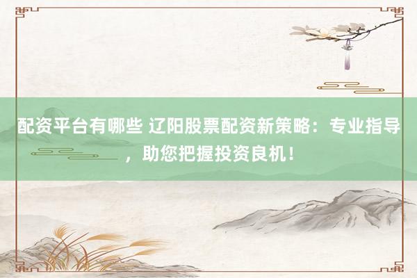 配资平台有哪些 辽阳股票配资新策略：专业指导，助您把握投资良机！