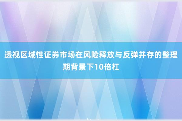 透视区域性证券市场在风险释放与反弹并存的整理期背景下10倍杠