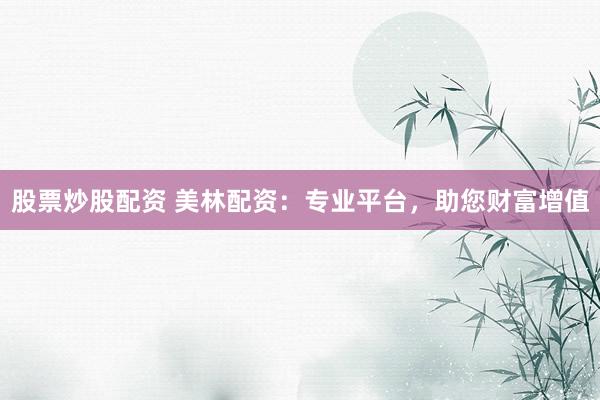 股票炒股配资 美林配资：专业平台，助您财富增值